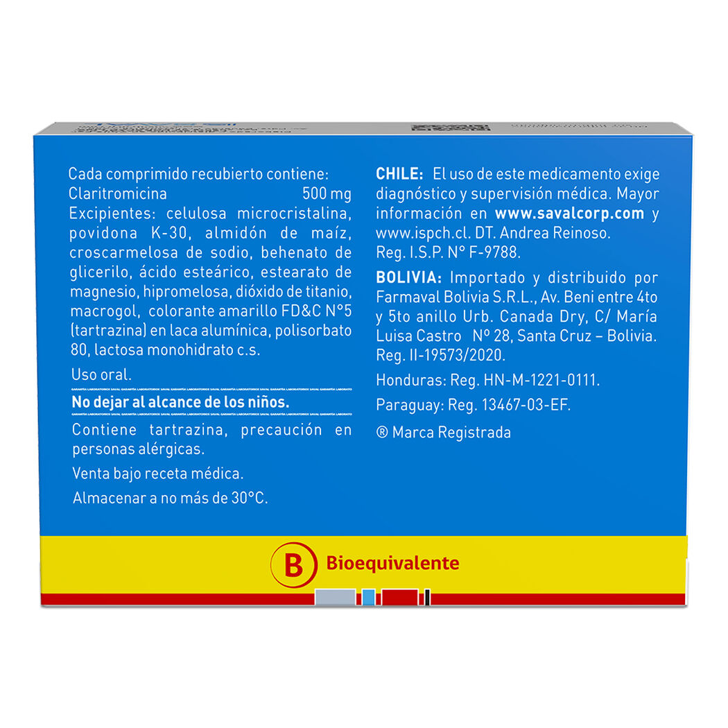EUROMICINA Claritromicina 500 mg 14 comprimidos, , large image number 1