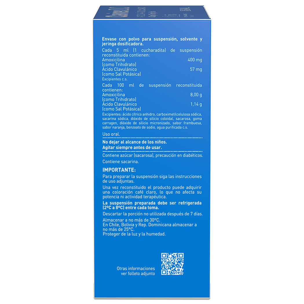 Clavinex Duo 400 mg/57 mg/5 ml x 70 ml Polvo para Suspensión Oral con Solvente, , large image number 1