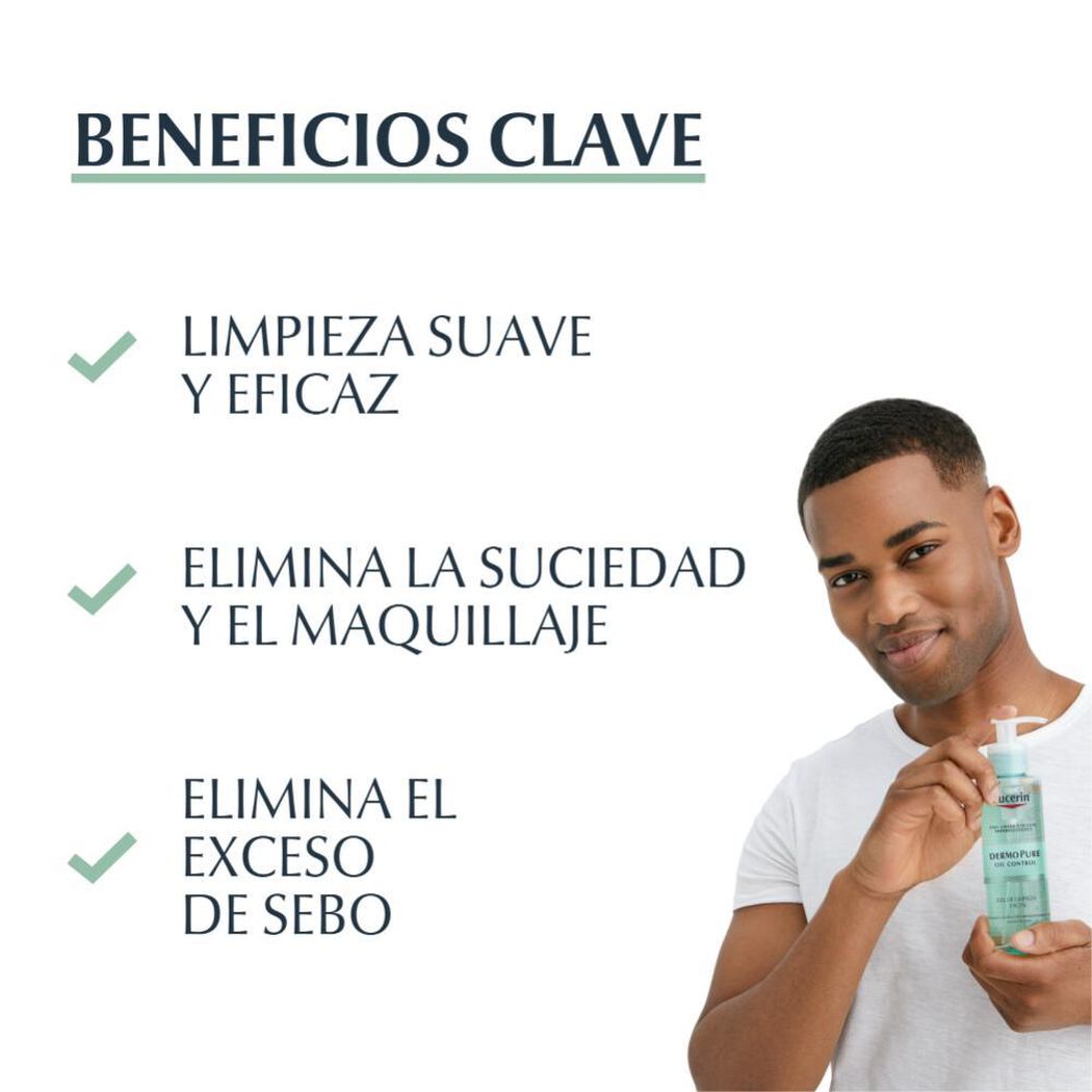 EUCERIN Gel Limpiador Facial Dermopure 200 mL, , large image number 2