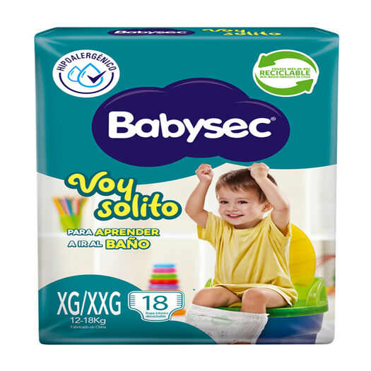 Pañales Babysec Voy Solito XG/XXG 18 un, , large image number 1