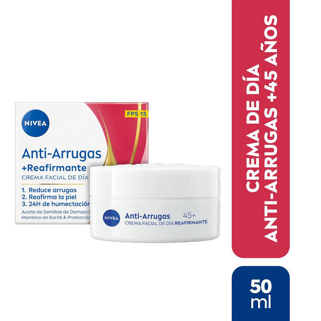 Crema Facial Nivea Antiarrugas +45 D&iacute;a 50 ml, , large image number 0
