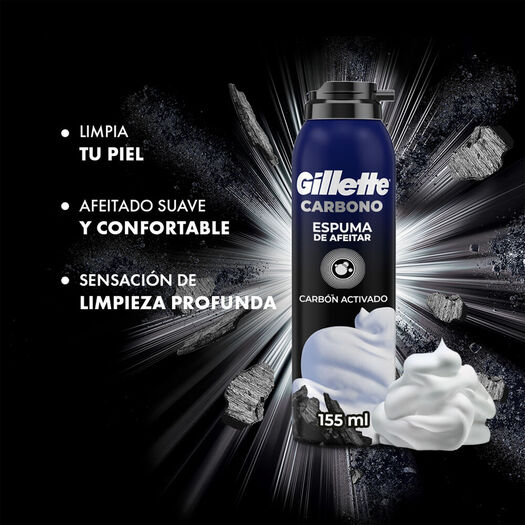 Espuma Afe Gillette Charcoal 150 mL, , large image number 1