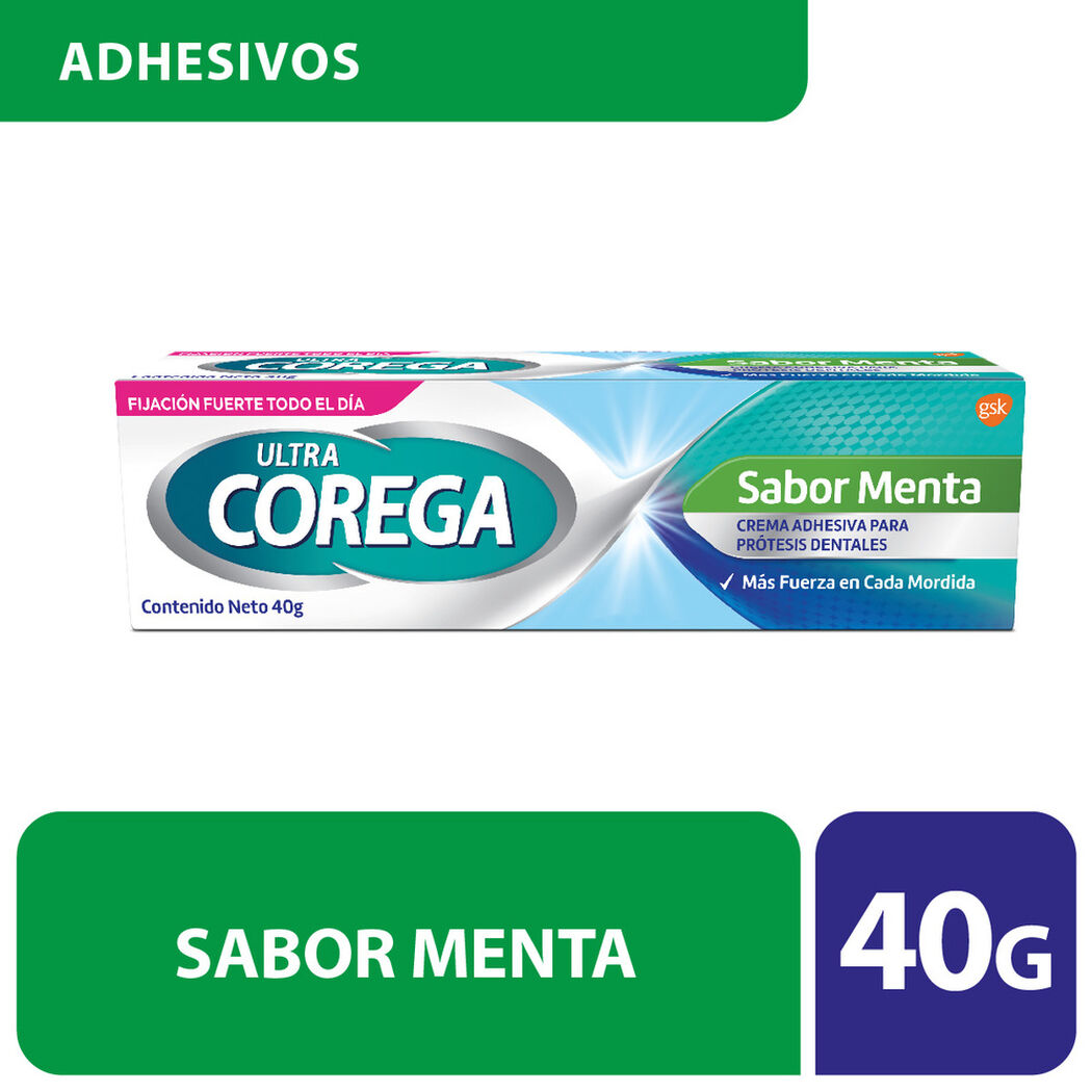 Adhesivo Corega Ultra Protesis Dentales Menta 40 g, , large image number 0