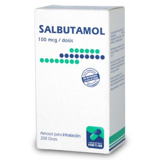 Salbutamol 100 mcg/Dosis x 200 Dosis Aerosol para Inhalación Oral MINTLAB CO SA, , large image number 0