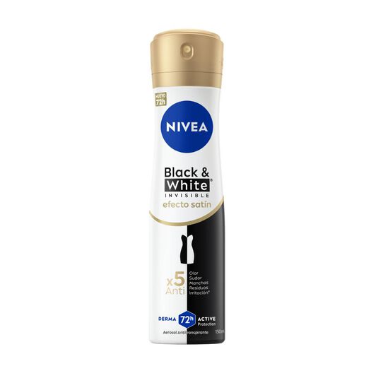 DESODORANTE SPRAY NIVEA BLACK & WHITE TOQUE DE SEDA 150ML, , large image number 1