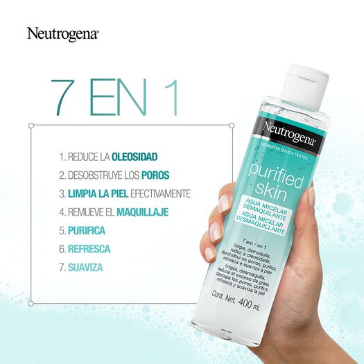 neutrogena skin agua purificada micelar 400ml, , large image number 1
