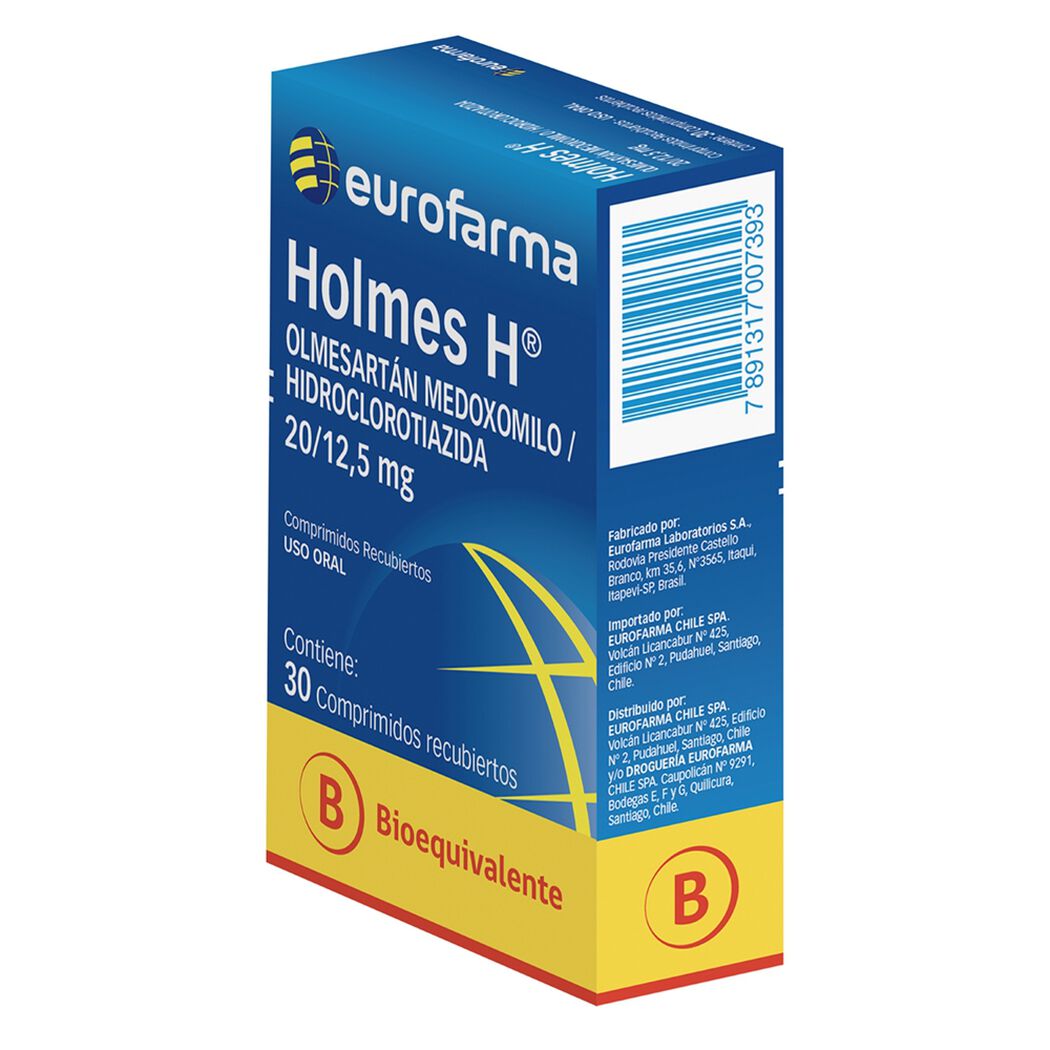 Holmes H Olmesart&aacute;n 20/12,5mg 30 Comp, , large image number 0