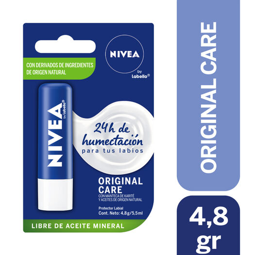 BÁLSAMO LABIAL NIVEA ORIGINAL CARE 4,8GR, , large image number 0