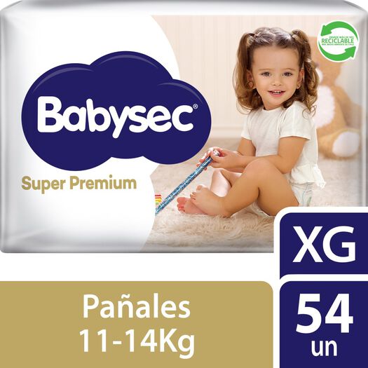 Pañal babysec super premium xg 54 Unidades, , large image number 0