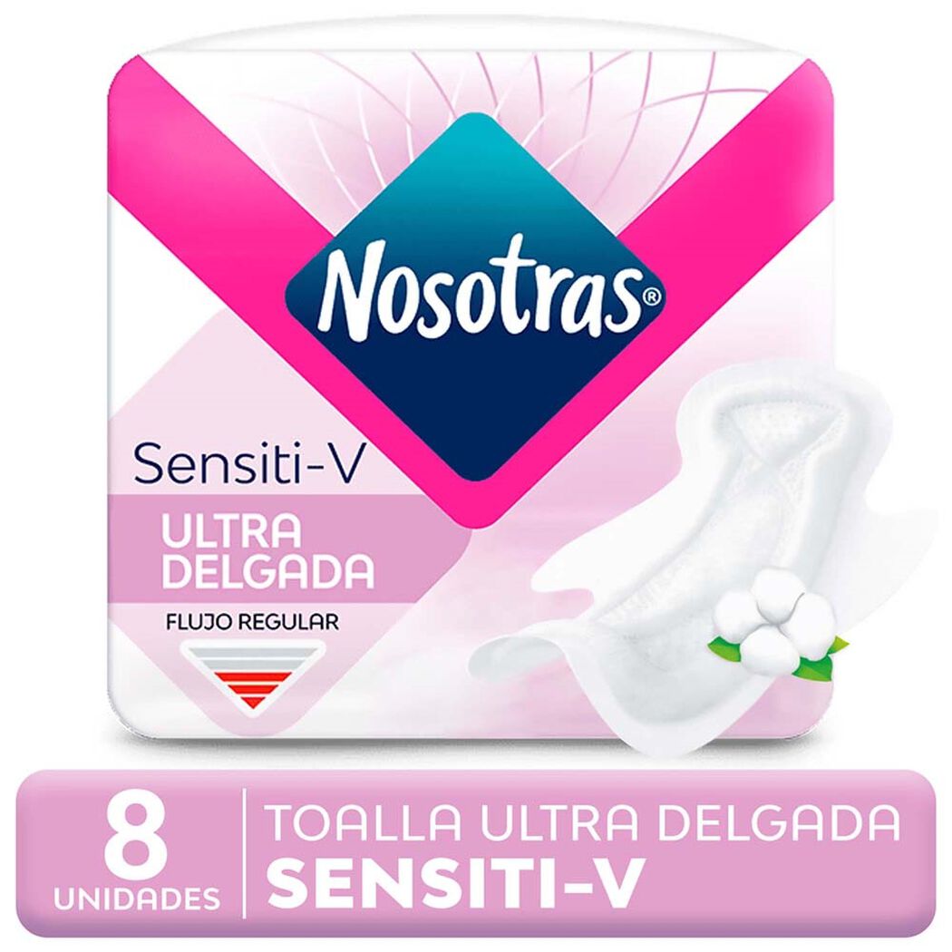 Nosotras Toalla Higi&eacute;nica Sensiti-V Ultra Invisible Suave x 8 Unidades, , large image number 0