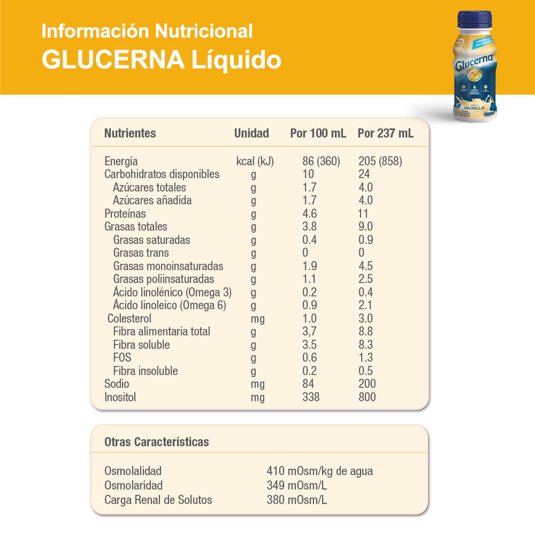 Glucerna Vainilla 237 mL 4 un, , large image number 1