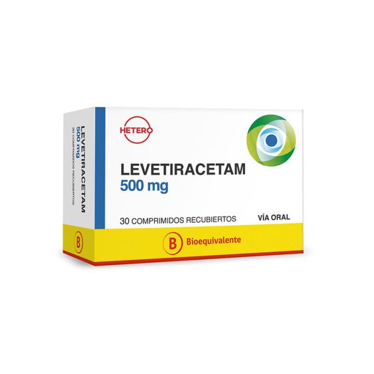 Levetiracetam 500 mg x 30 Comprimidos Recubiertos SEVEN PHARMA CHILE SPA, , large image number 0