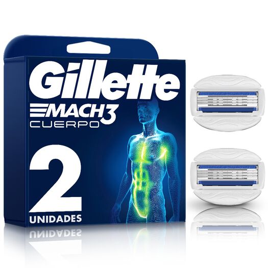 Gillette Mach3 Cuerpo Repuesto Máquina de Afeitar, Humectante 2 Un, , large image number 0