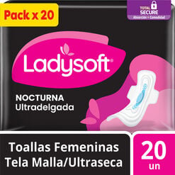 Toalla Higi&eacute;nica Ladysoft Nocturna Malla 20 un