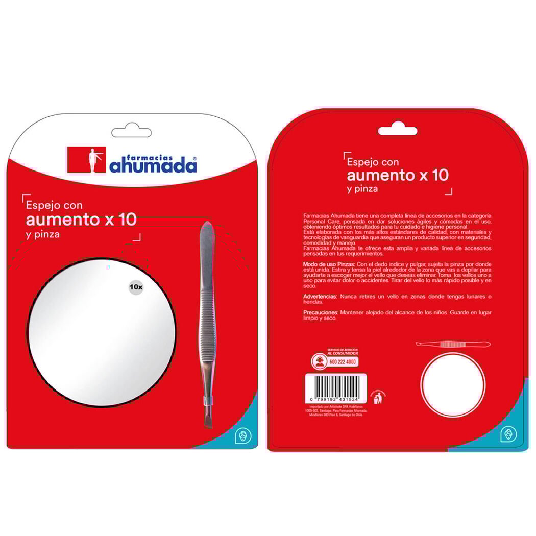 Espejo Aumx10 Y Pinza Farmacias Ahumada, , large image number 0