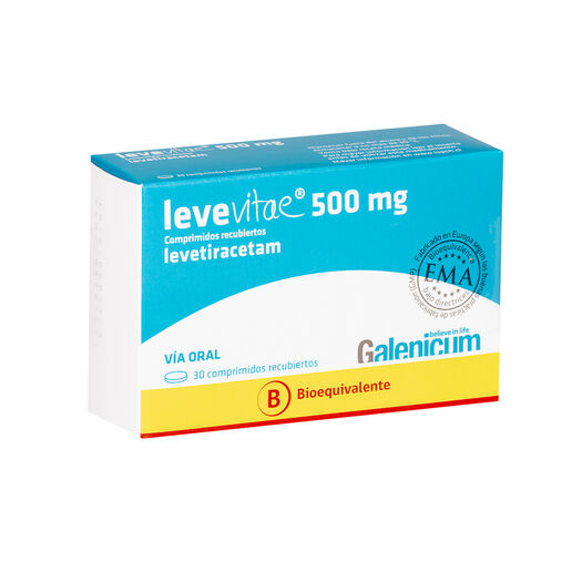 Levevitae 500 mg x 30 Comprimidos Recubiertos, , large image number 0