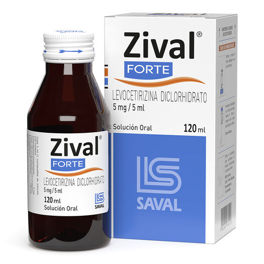 ZIVAL FORTE JARABE Levocetirizina Diclorhidrato 5 mg 120 ml, , large image number 0
