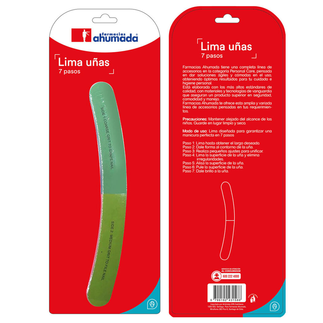 Lima U&ntilde;as Farmacias Ahumada 1 Un, , large image number 0