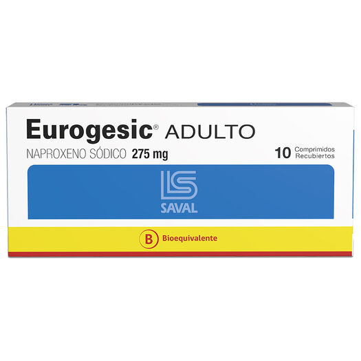 EUROGESIC Naproxeno Sódico 275 mg 10 comprimidos, , large image number 0