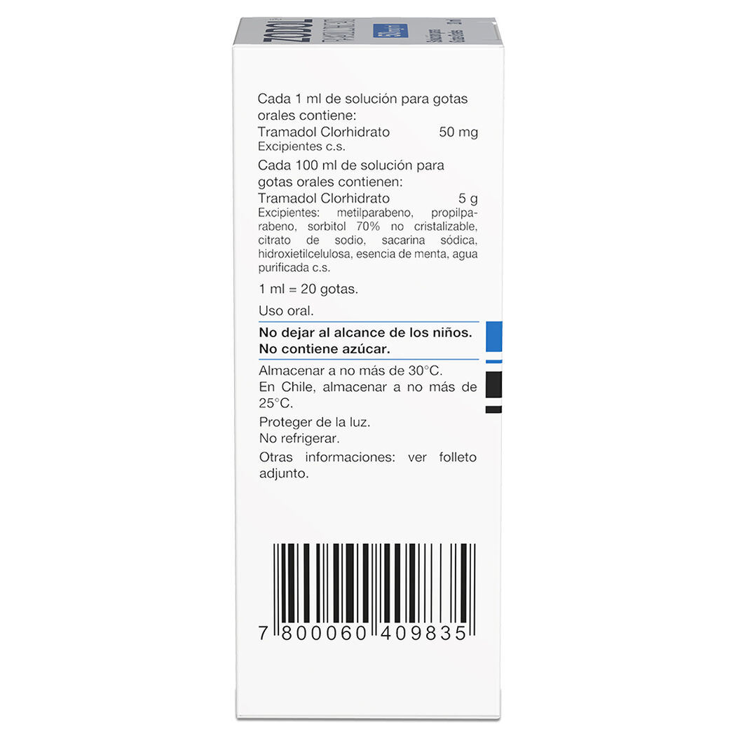 Zodol 50 mg/ml x 20 ml Solución Oral para Gotas, , large image number 1