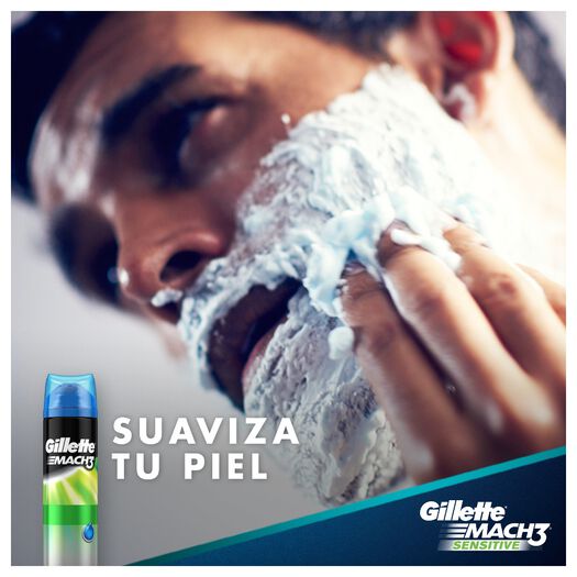 Espuma de Afeitar Gillette Mach3 Sensitive 200 mL 2 un, , large image number 3