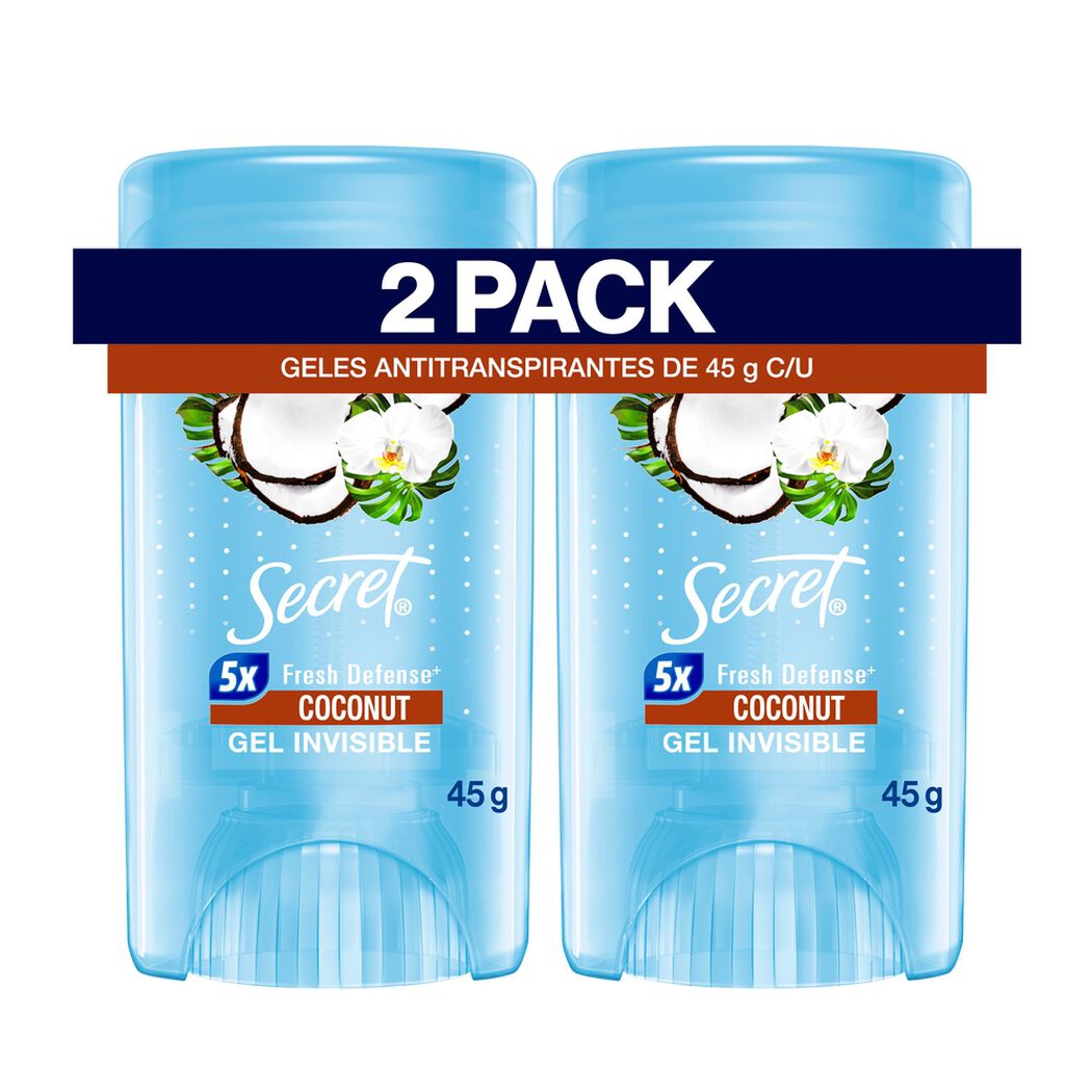 Antitranspirante en Gel Secret Coco 45 g, 2 Uds, , large image number 0
