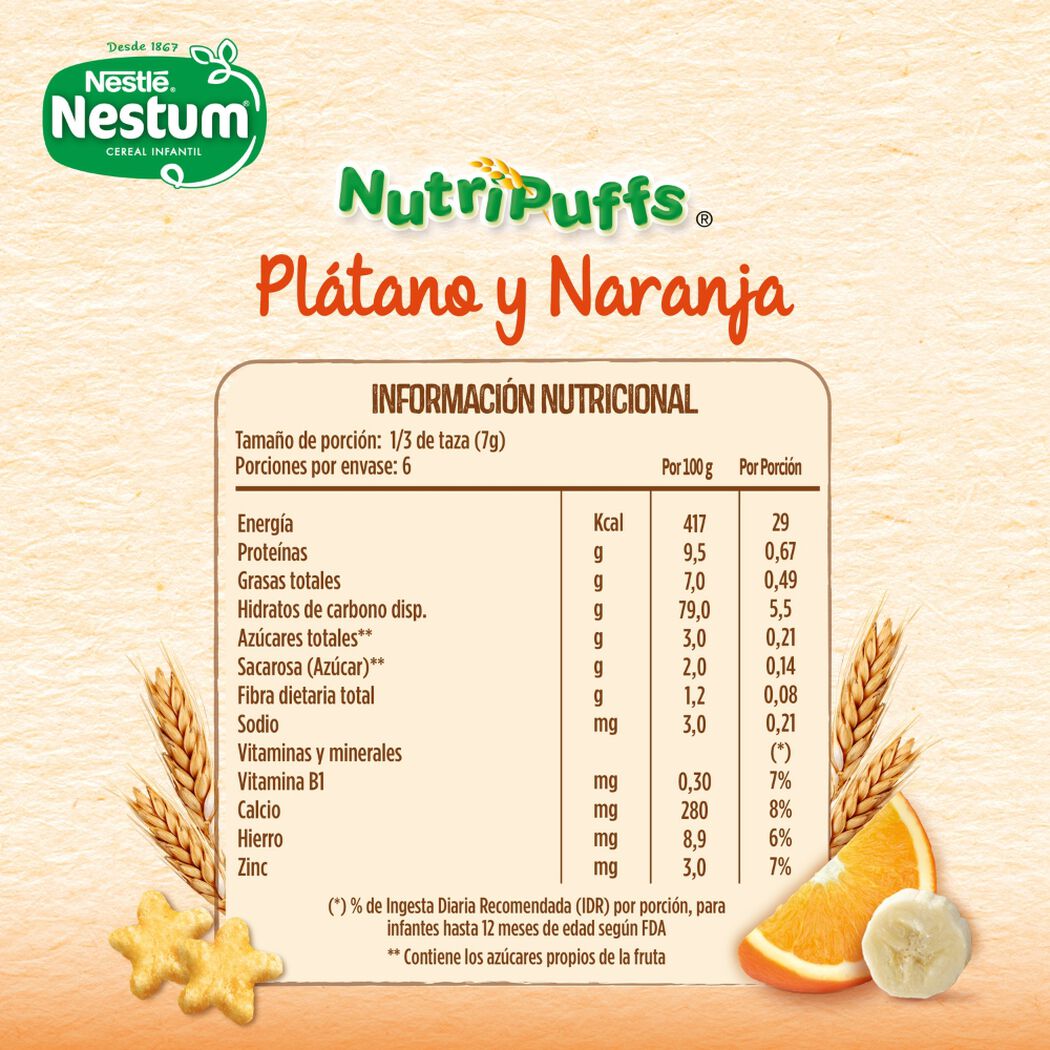Cereal Infantil Nestum Nutripuffss Plátano Naranja 42 g, , large image number 4