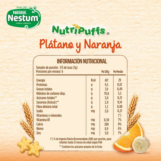 Cereal Infantil Nestum Nutripuffss Plátano Naranja 42 g, , large image number 4