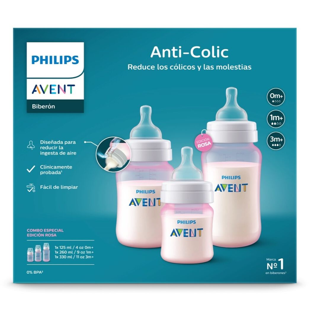 Combo Avent 3 Mamaderas color Antic Rosa - 125-260-330 ml, , large image number 1