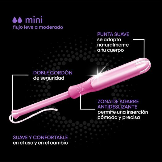 Tampón Kotex Con Aplicador Mini Flujo Leve a Moderado 8 un, , large image number 2