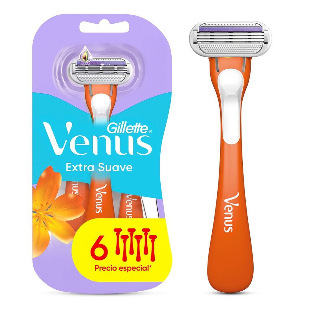M&aacute;quinas de Afeitar Mujer Gillette Venus Extra Suave 6 un, , large image number 0