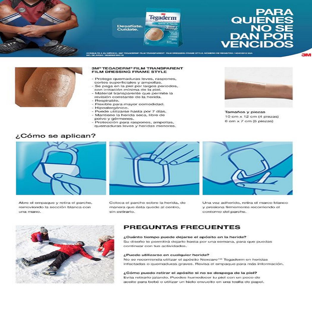 Apósitos Transparentes Tegaderm 10x12cms. Nexcare, , large image number 4