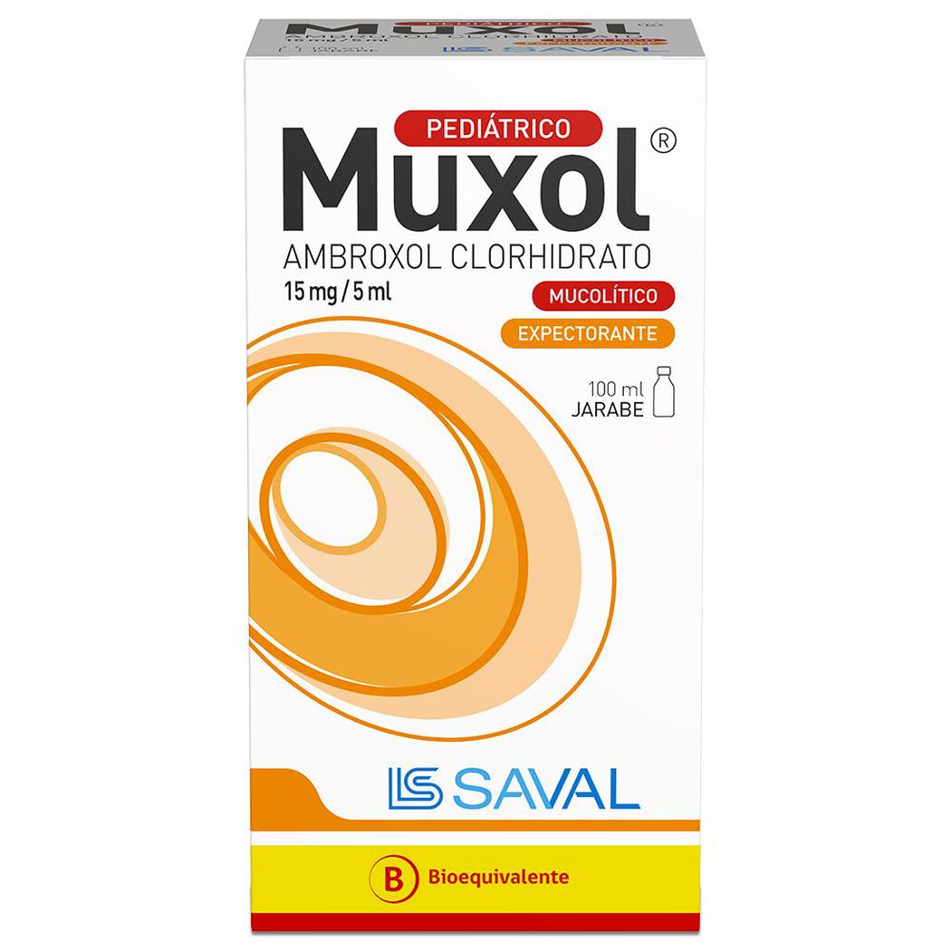 Muxol Jarabe Pediátrico Ambroxol Clorhidrato 300 mg 100 ml, , large image number 1