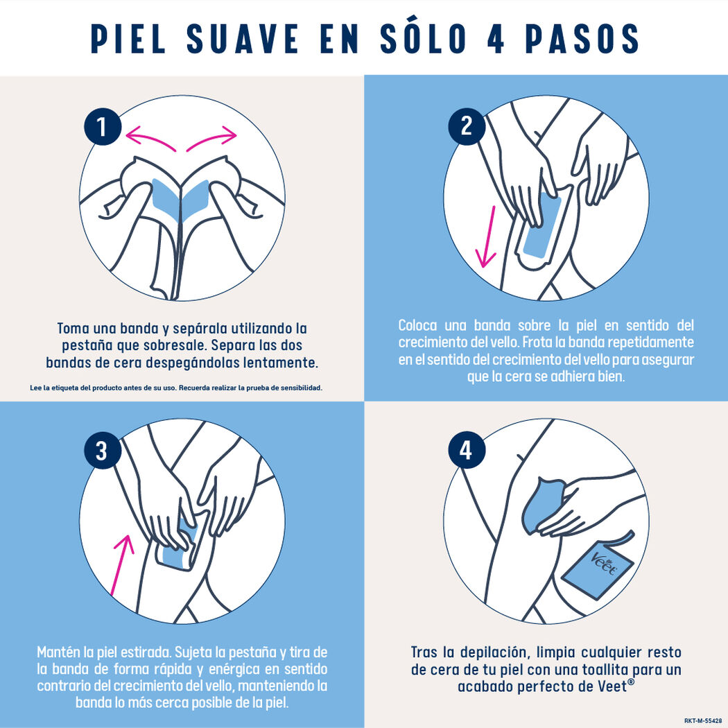 Veet Bandas Depilatorias Corporales Piel Sensible 12un. Pure & Fresh, , large image number 3