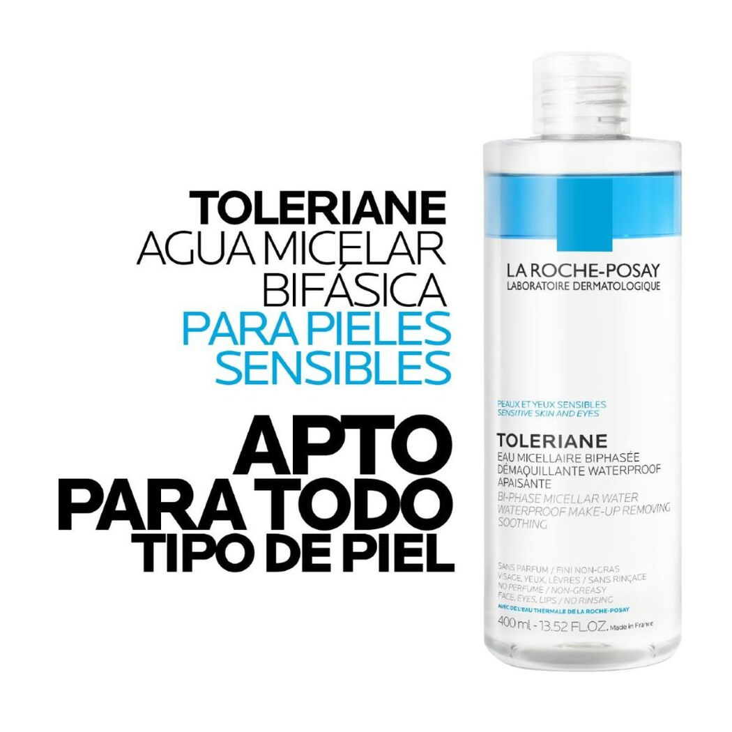 Agua Micelar Toleriane Bif&aacute;sica La Roche-Posay 400 mL, , large image number 2