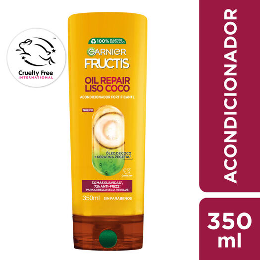 Fructis Acondicionador Liso Coco x 350 mL, , large image number 0