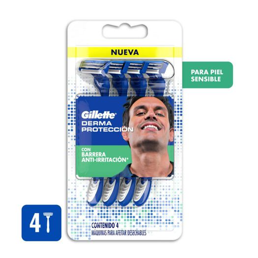 Máquinas Para Afeitar Gillette Derma Protección Desechables 4 Unidades, , large image number 0