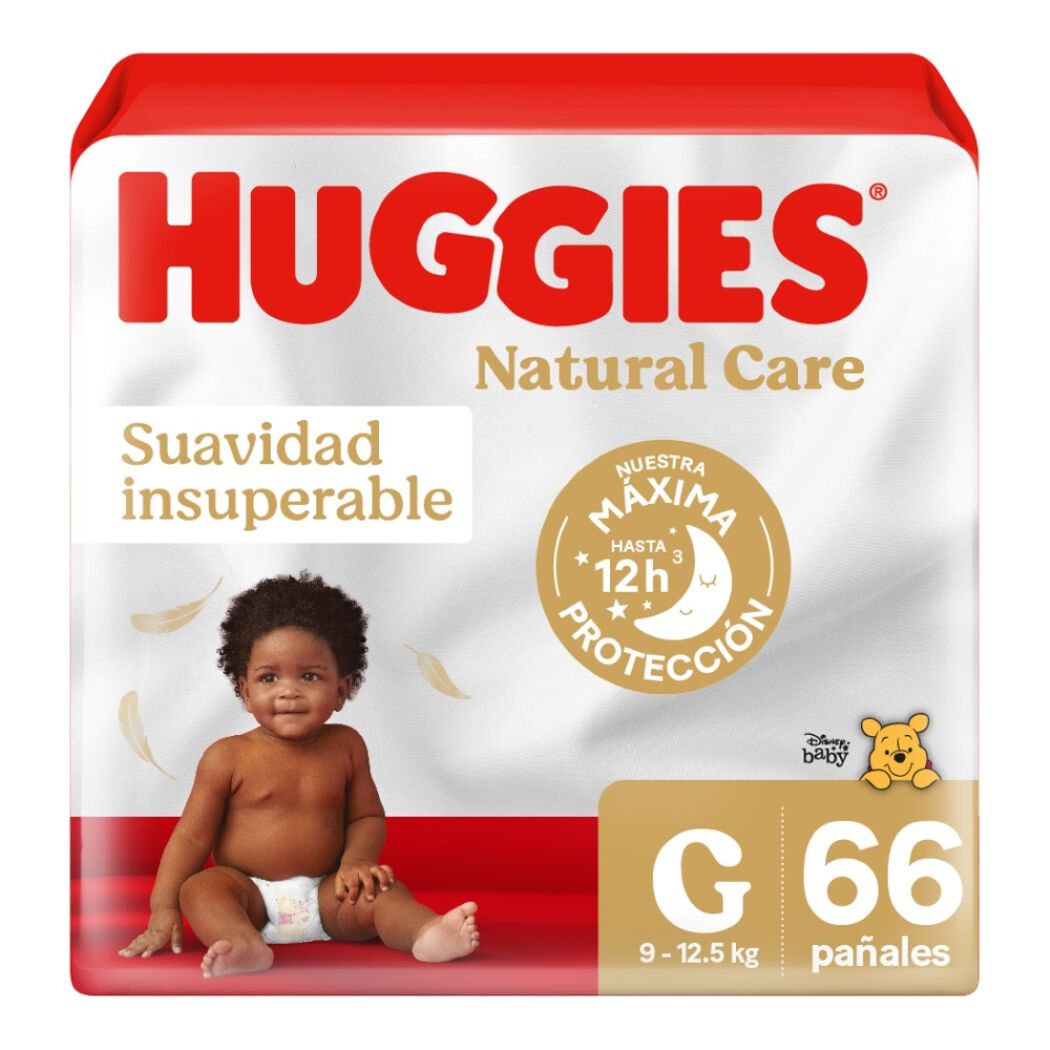 Pañales Huggies Natural Care G 66 un, , large image number 0