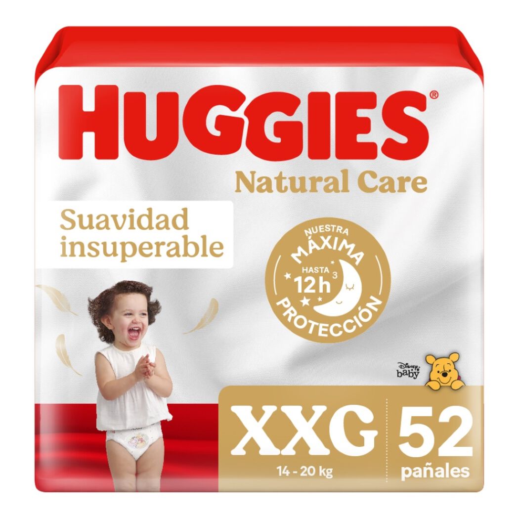 Pañales Huggies Natural Care XXG 52 un, , large image number 0