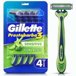 Máquina de Afeitar Gillette Prestobarba 3 Sensitive 4 un