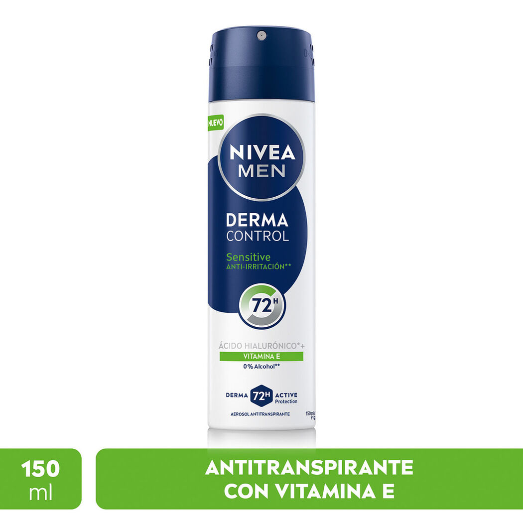 NIVEA Men Derma Control Sensitive Antitranspirante Aerosol 150 ml, , large image number 0