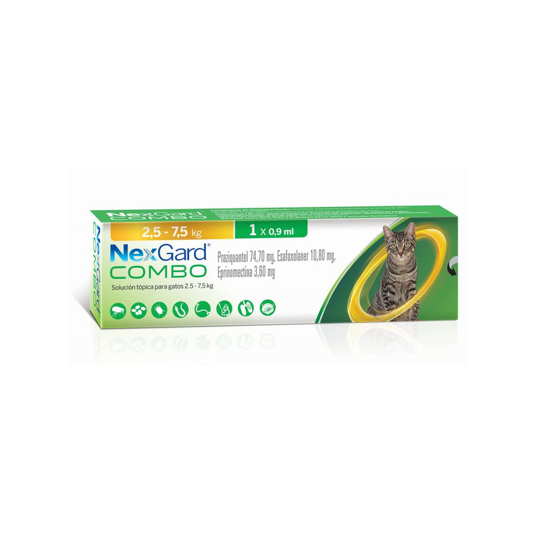 Nexgard Combo 0.9mL 2.5 A 7.5 kg 1 Comprimido, , large image number 0