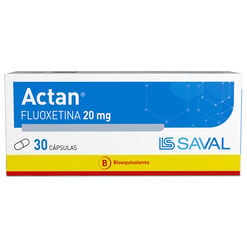 Actan Fluoxetina 20 mg 30 c&aacute;psulas
