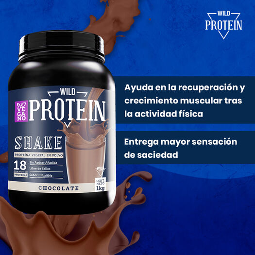 Wild Protein Shake Chocolate Vegan 1 Kg, , large image number 1