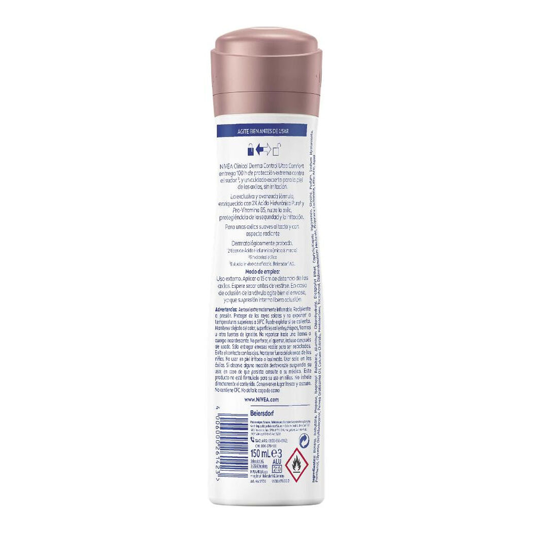 Nivea Clinical Ultra Comfort Antitranspirante Spray Femenino 150 ml, , large image number 1
