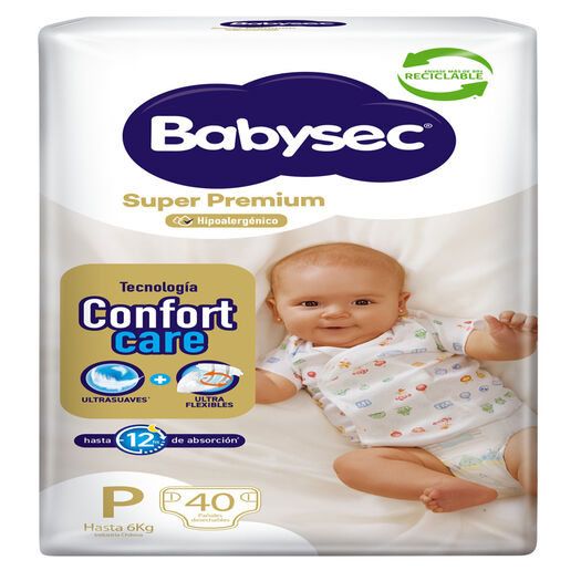 Pañales Babysec Super Premium P 40 un, , large image number 1