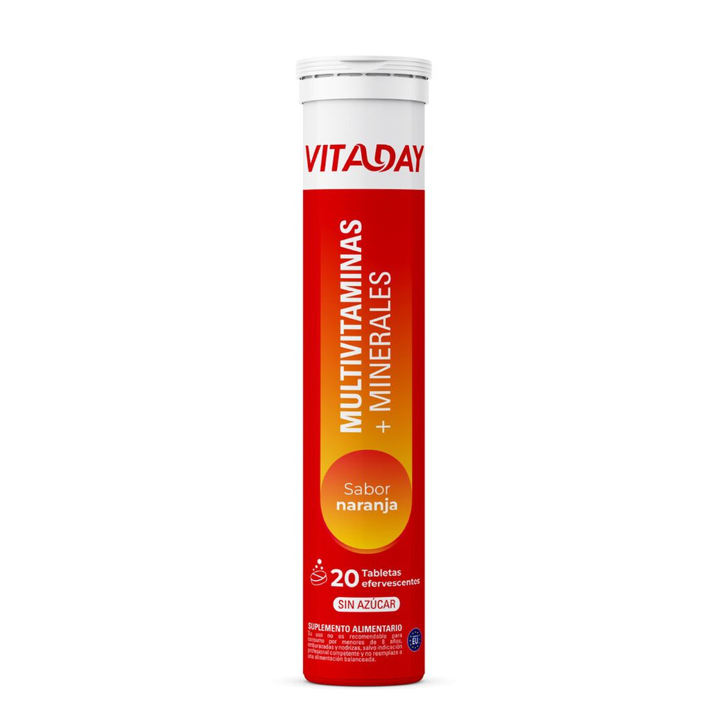 Multivitaminas + Minerales Sabor Naranja x 20 tabletas efervescentes, , large image number 0