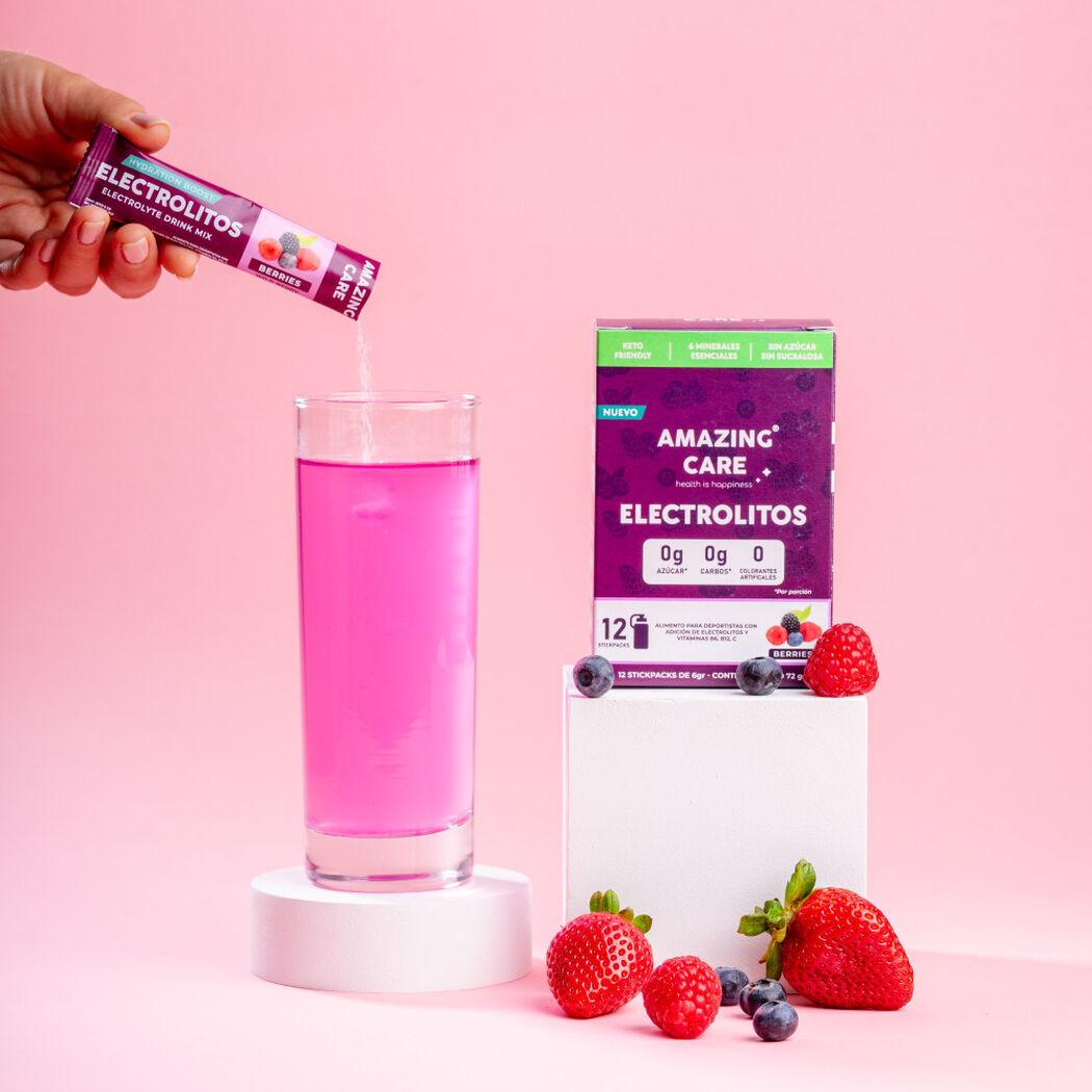 Electrolitos Amazing Care Berries Sticks 12 un, , large image number 2