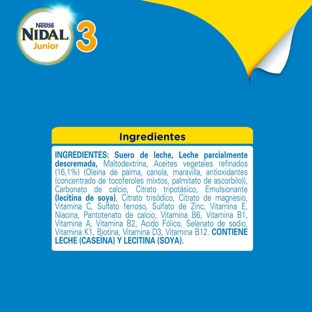 F&oacute;rmula L&aacute;ctea Nidal Junior 800 g, , large image number 4