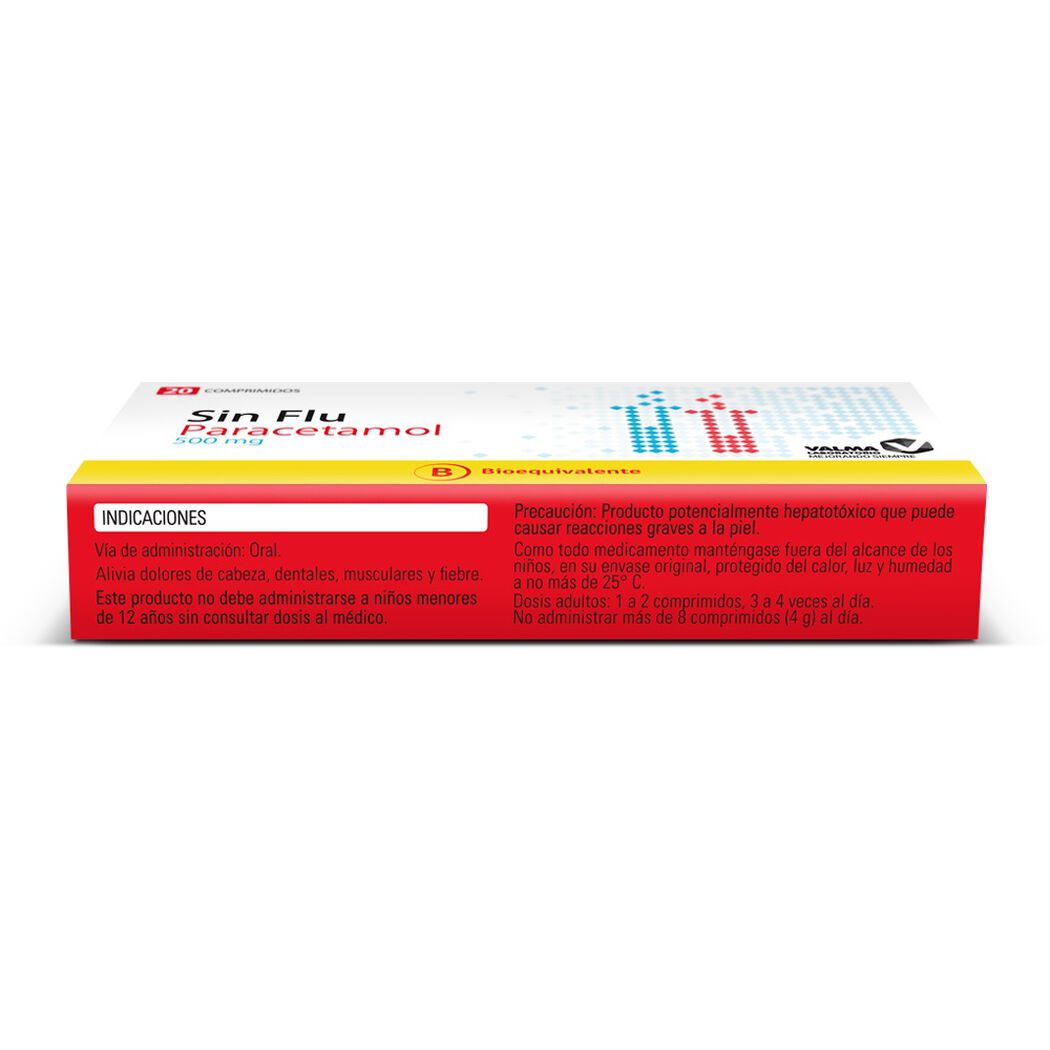 Paracetamol 500 mg SINFLU x 20 Comprimidos, , large image number 2